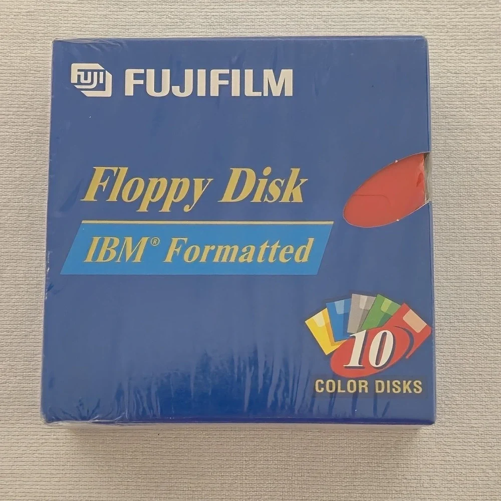Fujifilm 10 Pack Color Floppy Disc Disks 1.44MB 3.5
